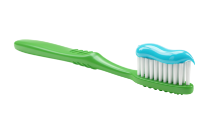 Isolated Toothbrush with Toothpaste