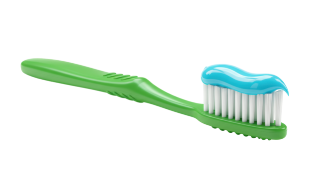 Isolated Toothbrush with Toothpaste