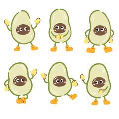 Avocado character vector illustration