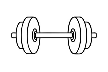 Simple line drawing of a dumbbell weight exercise equipment