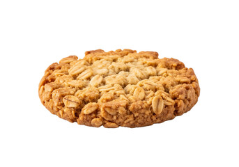 PNG cut out isolated background. Single Golden Brown Oatmeal Cookie.
