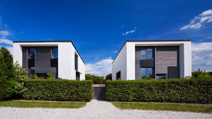Modern White and Grey Duplex Homes