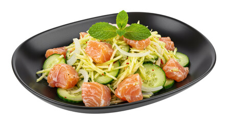 Isolated Salmon Salad Plate