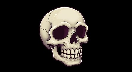 Fototapeta premium Digital Skull: Intricate Linework, Dark Background