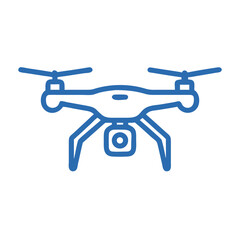 Drone illustration with camera in minimalist design  