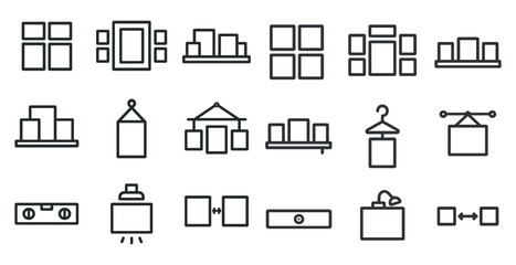 Minimalist wall art and decor icons for interior design inspiration