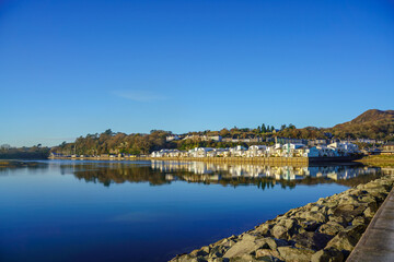 Fototapeta premium Steam train running in the winter