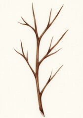 Fototapeta premium Watercolor Winter Branch: Delicate Hues