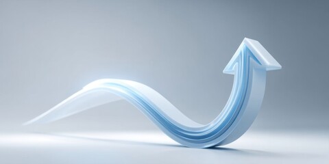Dynamic Blue Arrow Showing Upward Progress and Innovation