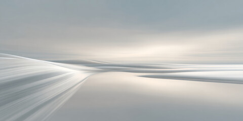 Abstract image of soft, flowing gray and white forms resembling hills or waves under a light sky, creating a serene and minimalist aesthetic, ideal for calming or peaceful concepts
