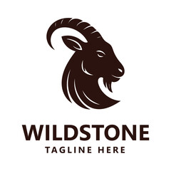 Wildstone Goat Logo - Modern, Minimalist Branding Design
