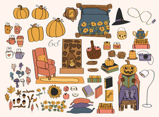 set of autumn themed graphics
