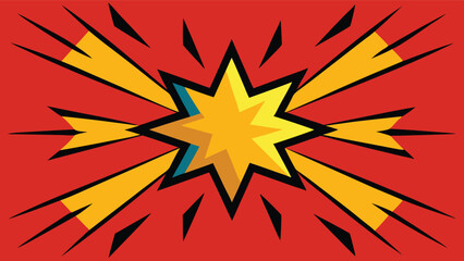 Fototapeta premium A Dynamic Collection of Retro Pop Art Explosions Featuring Comic Book Style Starbursts Lightning Bolts and Action Clouds