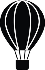 Fototapeta premium Black and White Hot Air Balloon Illustration, Silhouette Design Element for Graphics