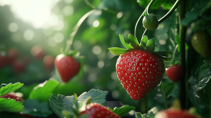 Garden-fresh strawberry depicted as a clean, stylized icon for versatile use.


