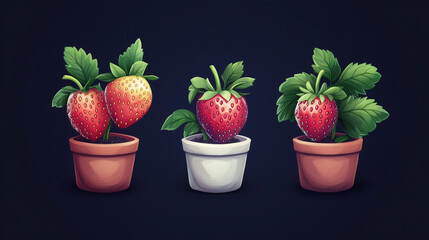 Vector icon of a ripe garden strawberry, great for digital or print design.

