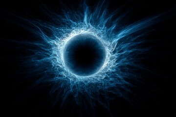 Obraz premium Abstract Blue Energy Ring in Dark Space