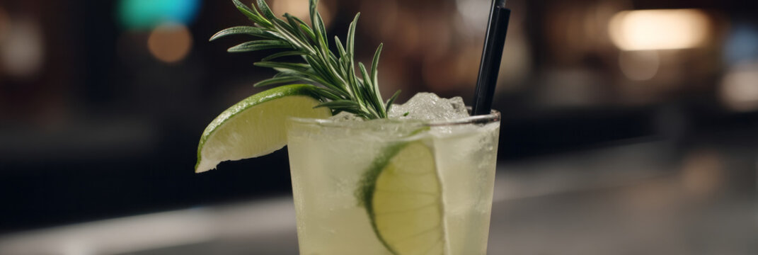 Sparkling rosemary-lime elixir whispers winter solstice secrets, cocktail bliss for twilight mixologists and festive Yuletide gatherings