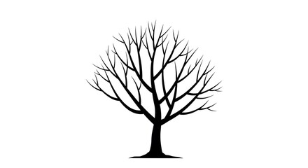 Obraz premium Winter's Embrace: A Minimalist Ink Tree