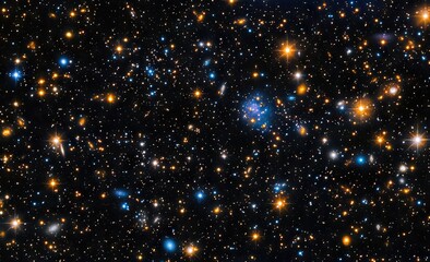 Deep space view, countless stars, vibrant colors