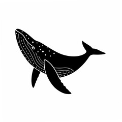 creative Silhouette simple Whale Vector Illustration 