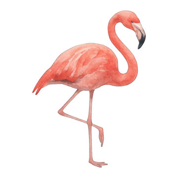 PNG Elegant watercolor flamingo illustration.