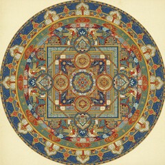 Fototapeta premium Tibetan Mandala Colorful Ornament Art