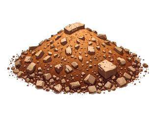 Realistic pile of soil and rocks. Ideal for construction, nature, or earth-related visuals. Generative AI