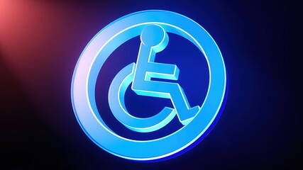 3D Disabled Symbol, Bright, Vivid, Modern Design