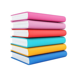 Stack of Colorful Books in a Modern Aesthetic Design on Black Background