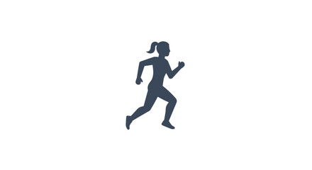 Silhouette of a woman running isolated on white background fitness and healthy lifestyle