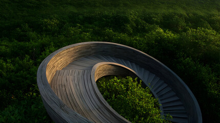 Abstract Circular Sculpture in a Green Field
