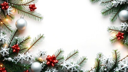 Festive Green & White Holiday Scene