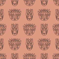 A seamless pattern with a vector outline mask is a versatile design element suitable for backgrounds, textures, and illustrations. It features crisp edges and smooth lines, ensuring flawless reproduct