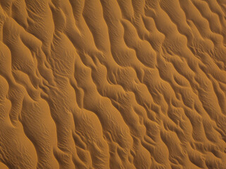 Aerial view of landscape in desert