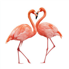 Obraz premium pink flamingo on white background