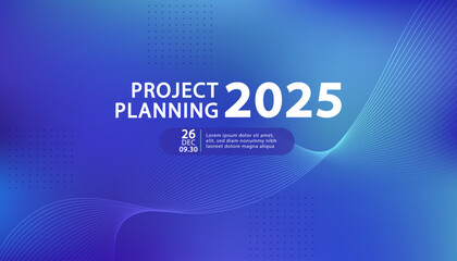 Abstract technology background for project planning. A modern blue gradient with flowing lines, ideal for a corporate presentation slide, event banner, or strategy meeting. © 365 days studio