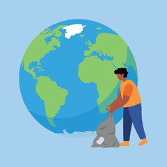 ILLUSTRATION OF CARING FOR THE EARTH AND THE ENVIRONMENT