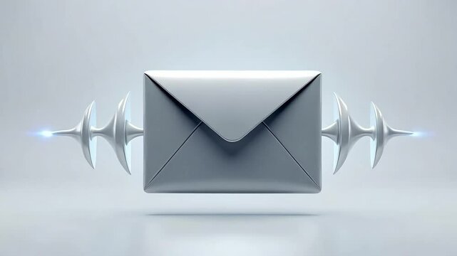 Fast Email Delivery Concept  Illustrative 3D Render of a Message Envelope in Motion with Speed Lines