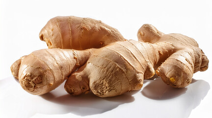 Fototapeta premium ginger with bulb with shadow on a white background