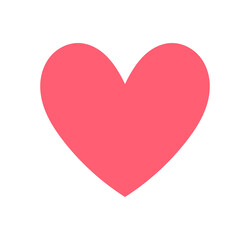 Cute heart icon in pastel red color. PNG illustration.