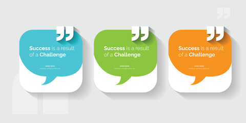 Bubble testimonial banner, quote, infographic. Social media post template designs for quotes. Empty speech bubbles, quote bubbles and text box