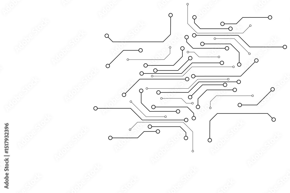 Aufkleber Abstract digital background with technology circuit board texture. Electronic motherboard illustration. Communication and engineering concept. Vector illustration