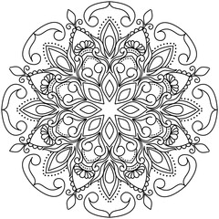Fototapeta premium mandala design for coloring pages , ethnic round ornament, white background, Flower Mandala coloring book