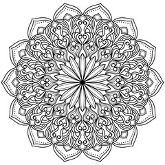 Black and White Mandala for Mindful Coloring Book ,vector illustration
Mandala Pattern with Bold Abstract Shapes
