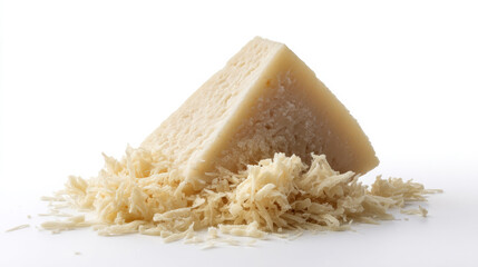 Chunky Parmesan wedge with curled, golden shavings evokes Italian Dolci Feast, lunar cheese rituals, culinary artistry