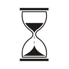 Minimalist Hourglass Icon Black and White Clipart

