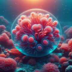 Naklejka premium A conscious coral reef that can