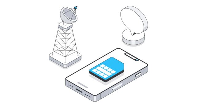 ESim Technology Isometric Animation. 