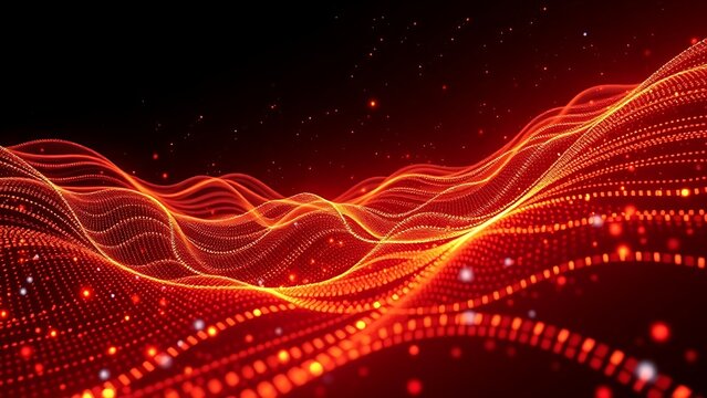 Abstract red particle wave background image